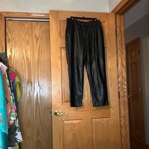 a new day Black Faux Leather Trousers